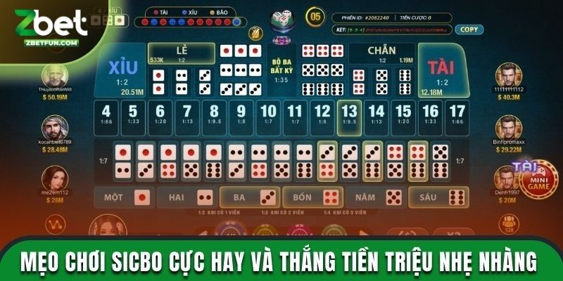 Mẹo chơi sicbo cực hay và thắng tiền triệu nhẹ nhàng mỗi ngày